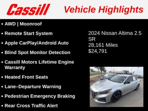 Another view of 2024 Nissan Altima 2.5 SR for sale in Cedar Rapids, IA at Cassill Motors