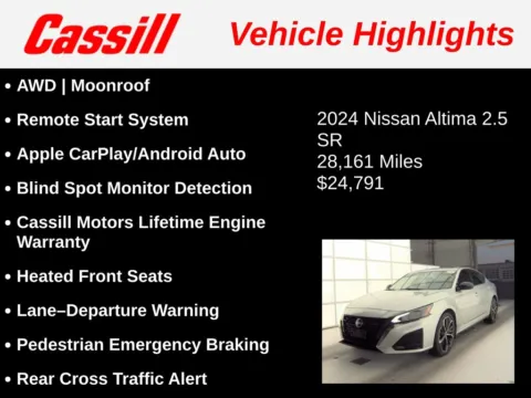 Another view of 2024 Nissan Altima 2.5 SR for sale in Cedar Rapids, IA at Cassill Motors
