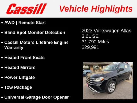 Another view of 2023 Volkswagen Atlas 3.6L V6 SE w/Technology for sale in Cedar Rapids, IA at Cassill Motors