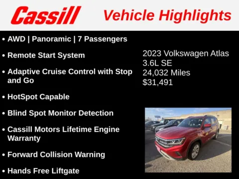 Another view of 2023 Volkswagen Atlas 3.6L V6 SE w/Technology for sale in Cedar Rapids, IA at Cassill Motors