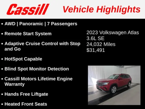 Another view of 2023 Volkswagen Atlas 3.6L V6 SE w/Technology for sale in Cedar Rapids, IA at Cassill Motors