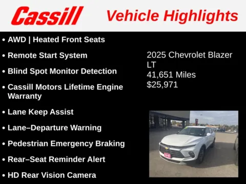 Another view of 2025 Chevrolet Blazer LT for sale in Cedar Rapids, IA at Cassill Motors