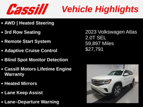 Another view of 2023 Volkswagen Atlas 2.0T SEL for sale in Cedar Rapids, IA at Cassill Motors