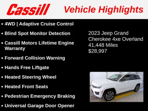 Another view of 2023 Jeep Grand Cherokee Overland 4xe for sale in Cedar Rapids, IA at Cassill Motors