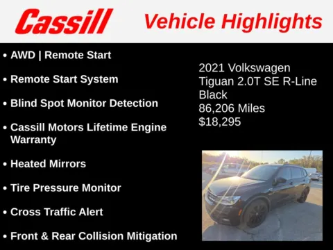 Another view of 2021 Volkswagen Tiguan 2.0T SE R-Line Black for sale in Cedar Rapids, IA at Cassill Motors