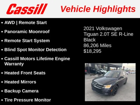 Another view of 2021 Volkswagen Tiguan 2.0T SE R-Line Black for sale in Cedar Rapids, IA at Cassill Motors