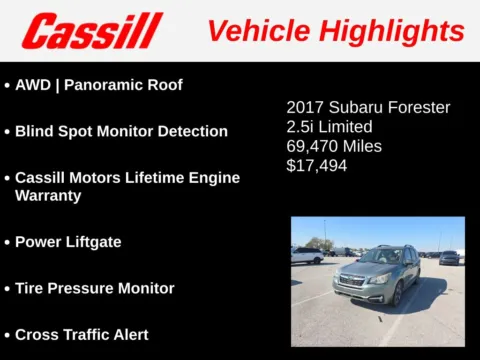 Another view of 2017 Subaru Forester 2.5i Limited for sale in Cedar Rapids, IA at Cassill Motors