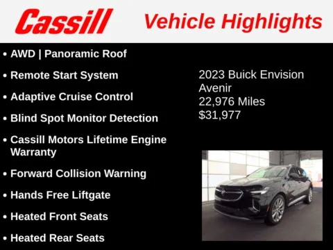 Another view of 2023 Buick Envision Avenir for sale in Cedar Rapids, IA at Cassill Motors