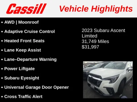 Another view of 2023 Subaru Ascent Limited for sale in Cedar Rapids, IA at Cassill Motors