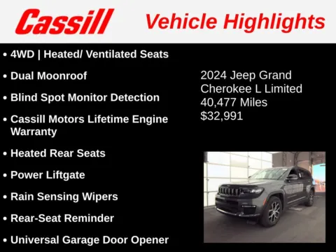 Another view of 2024 Jeep Grand Cherokee L Limited for sale in Cedar Rapids, IA at Cassill Motors