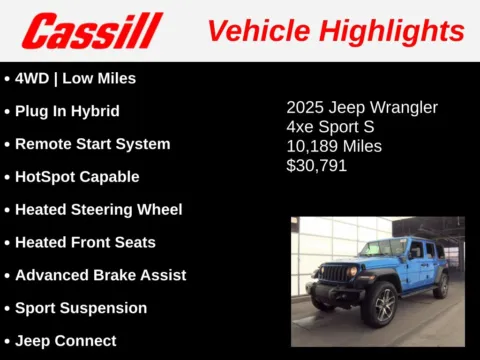Another view of 2025 Jeep Wrangler Sport S 4xe for sale in Cedar Rapids, IA at Cassill Motors