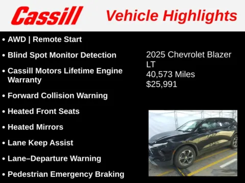 Another view of 2025 Chevrolet Blazer LT for sale in Cedar Rapids, IA at Cassill Motors
