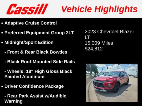 Another view of 2023 Chevrolet Blazer LT for sale in Cedar Rapids, IA at Cassill Motors