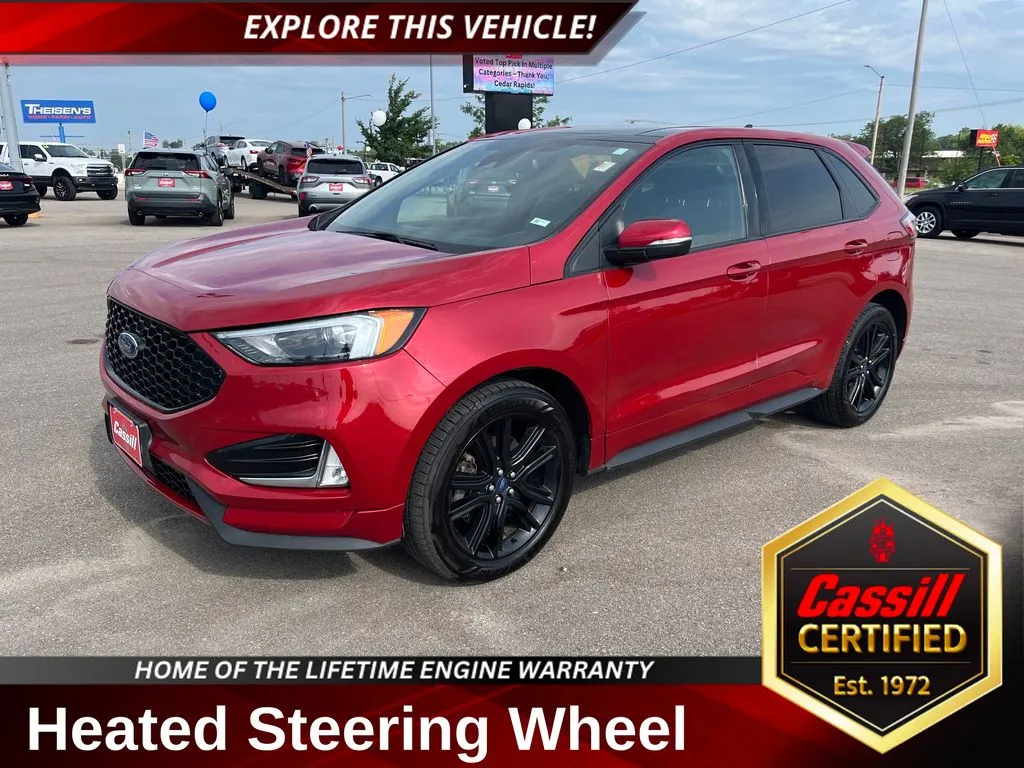 Red 2020 Ford Edge ST Line for sale in Cedar Rapids, IA