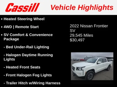 Another view of 2022 Nissan Frontier SV for sale in Cedar Rapids, IA at Cassill Motors