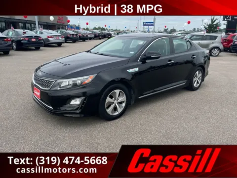 Black 2015 Kia Optima Hybrid for sale in Cedar Rapids, IA