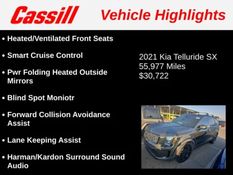 Another view of 2021 Kia Telluride SX for sale in Cedar Rapids, IA at Cassill Motors