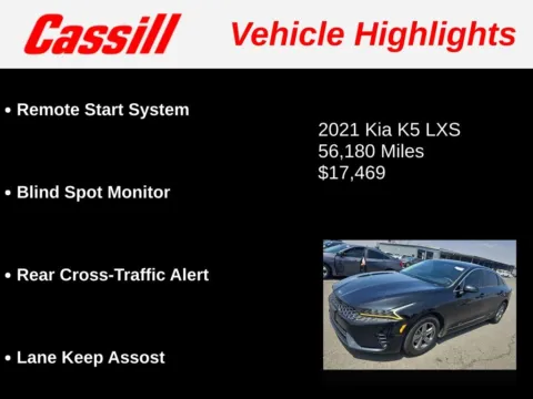 Another view of 2021 Kia K5 LXS for sale in Cedar Rapids, IA at Cassill Motors