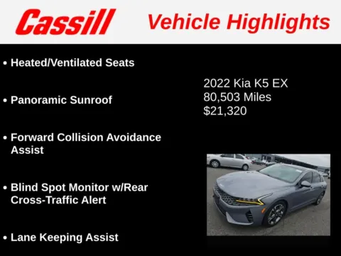 Another view of 2022 Kia K5 EX for sale in Cedar Rapids, IA at Cassill Motors