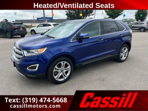Blue 2015 Ford Edge Titanium for sale in Cedar Rapids, IA