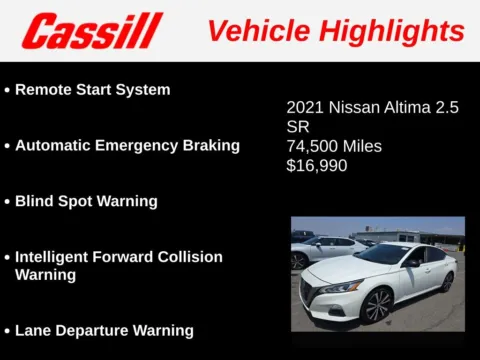 Another view of 2021 Nissan Altima 2.5 SR for sale in Cedar Rapids, IA at Cassill Motors