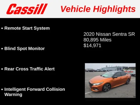 Another view of 2020 Nissan Sentra SR for sale in Cedar Rapids, IA at Cassill Motors