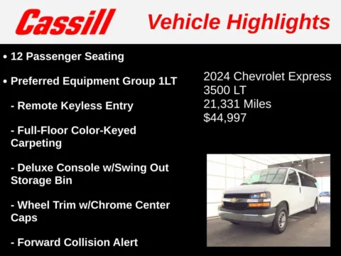 Another view of 2024 Chevrolet Express 3500 LT for sale in Cedar Rapids, IA at Cassill Motors