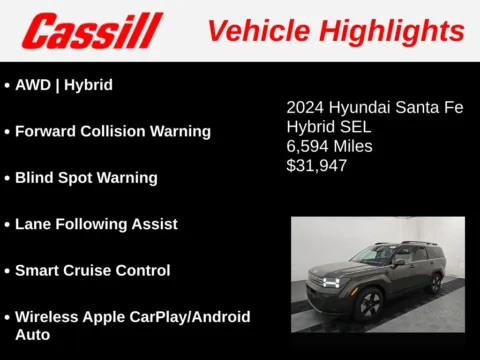 Another view of 2024 Hyundai Santa Fe Hybrid SEL for sale in Cedar Rapids, IA at Cassill Motors