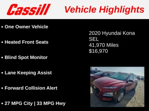 Another view of 2020 Hyundai Kona SEL for sale in Cedar Rapids, IA at Cassill Motors
