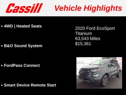 Another view of 2020 Ford EcoSport Titanium for sale in Cedar Rapids, IA at Cassill Motors