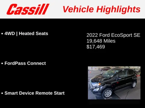 Another view of 2022 Ford EcoSport SE for sale in Cedar Rapids, IA at Cassill Motors