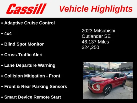 Another view of 2023 Mitsubishi Outlander SE for sale in Cedar Rapids, IA at Cassill Motors