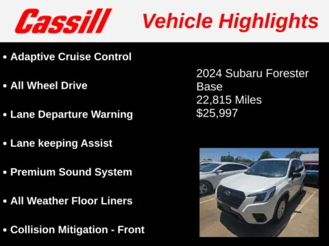 Another view of 2024 Subaru Forester for sale in Cedar Rapids, IA at Cassill Motors