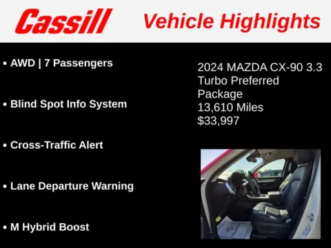 Another view of 2024 Mazda CX-90 3.3 Turbo Preferred for sale in Cedar Rapids, IA at Cassill Motors