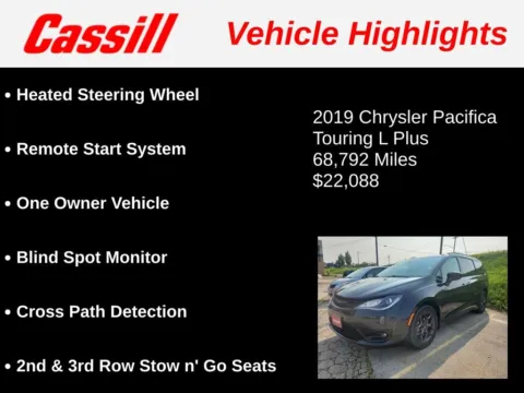 Another view of 2019 Chrysler Pacifica Touring L Plus for sale in Cedar Rapids, IA at Cassill Motors
