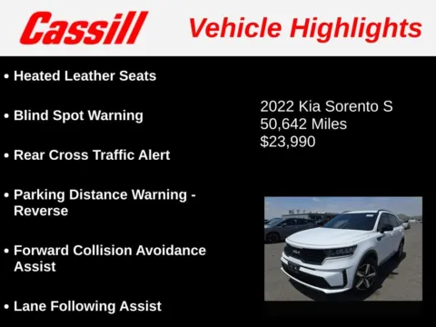 Another view of 2022 Kia Sorento S for sale in Cedar Rapids, IA at Cassill Motors