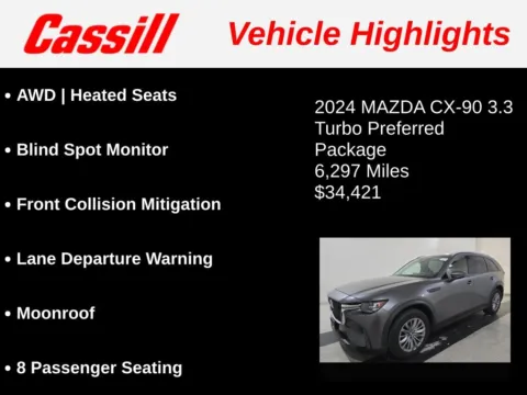 Another view of 2024 Mazda CX-90 3.3 Turbo Preferred for sale in Cedar Rapids, IA at Cassill Motors