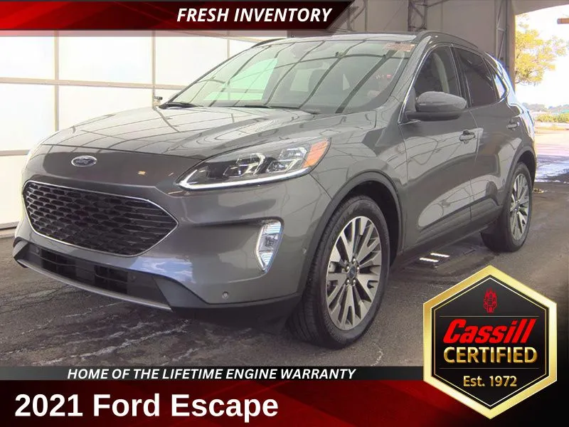 Gray 2021 Ford Escape Hybrid Titanium for sale in Cedar Rapids, IA