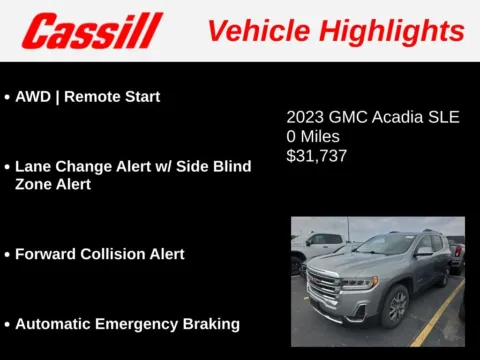 Another view of 2023 GMC Acadia SLE for sale in Cedar Rapids, IA at Cassill Motors
