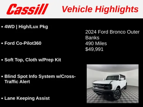 Another view of 2024 Ford Bronco Outer Banks for sale in Cedar Rapids, IA at Cassill Motors