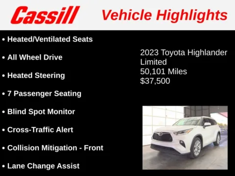 Another view of 2023 Toyota Highlander Limited for sale in Cedar Rapids, IA at Cassill Motors