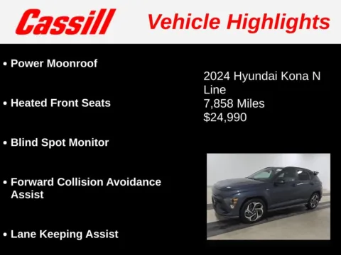 Another view of 2024 Hyundai Kona N Line for sale in Cedar Rapids, IA at Cassill Motors