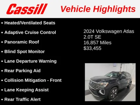 Another view of 2024 Volkswagen Atlas 2.0T SE w/Technology for sale in Cedar Rapids, IA at Cassill Motors