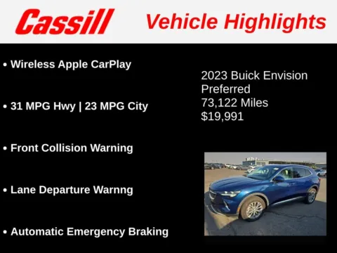 Another view of 2023 Buick Envision Preferred for sale in Cedar Rapids, IA at Cassill Motors