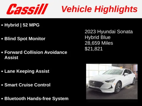 Another view of 2023 Hyundai Sonata Hybrid Blue for sale in Cedar Rapids, IA at Cassill Motors