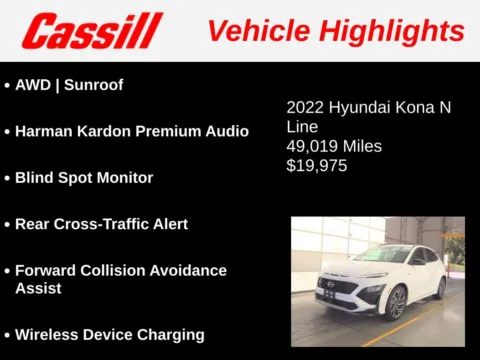 Another view of 2022 Hyundai Kona N Line for sale in Cedar Rapids, IA at Cassill Motors