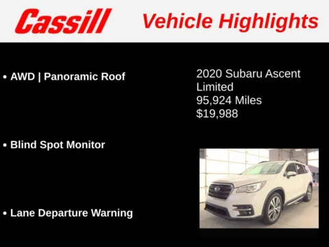 Another view of 2020 Subaru Ascent Limited for sale in Cedar Rapids, IA at Cassill Motors