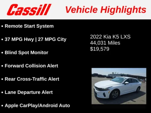 Another view of 2022 Kia K5 LXS for sale in Cedar Rapids, IA at Cassill Motors