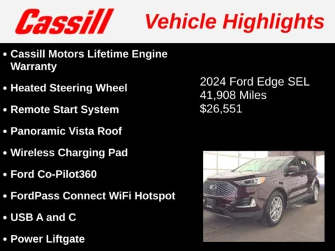 Another view of 2024 Ford Edge SEL for sale in Cedar Rapids, IA at Cassill Motors