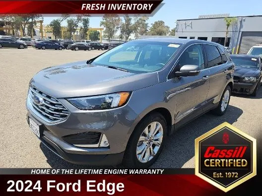Gray 2024 Ford Edge Titanium for sale in Cedar Rapids, IA